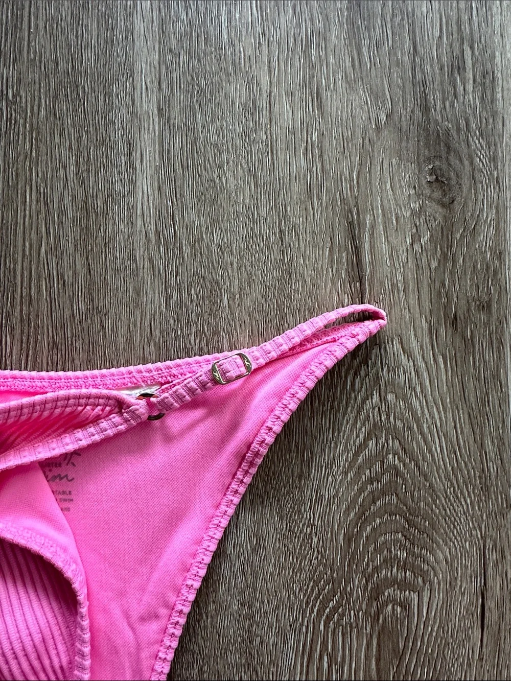 Hollister Ribbed Bikini Bottom‎ Pink Small High Cut Cheeky